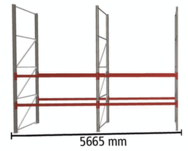 META Palettenregal MULTIPAL HxB 4400x5665 mm mit 3 Lagerebenen für insgesamt 18 Paletten