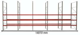 META Palettenregal MULTIPAL HxB 5500x14010 mm mit 4 Lagerebenen für insgesamt 60 Paletten