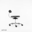 Löffler Hocker Aogo, Sitz grau, Rollen Standard 3 S