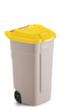 Rubbermaid Mülltonne, 100 l, beige, Deckel gelb