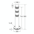 Moravia Schutzpoller CITY für Ladesäule, Höhe 800 mm, Zum Aufdübeln mit Bodenplatte Technische Zeichnung 1 S