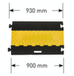 Moravia Kabelbrücke MORION, Breite 590 mm, gelb/schwarz Technische Zeichnung 2 S