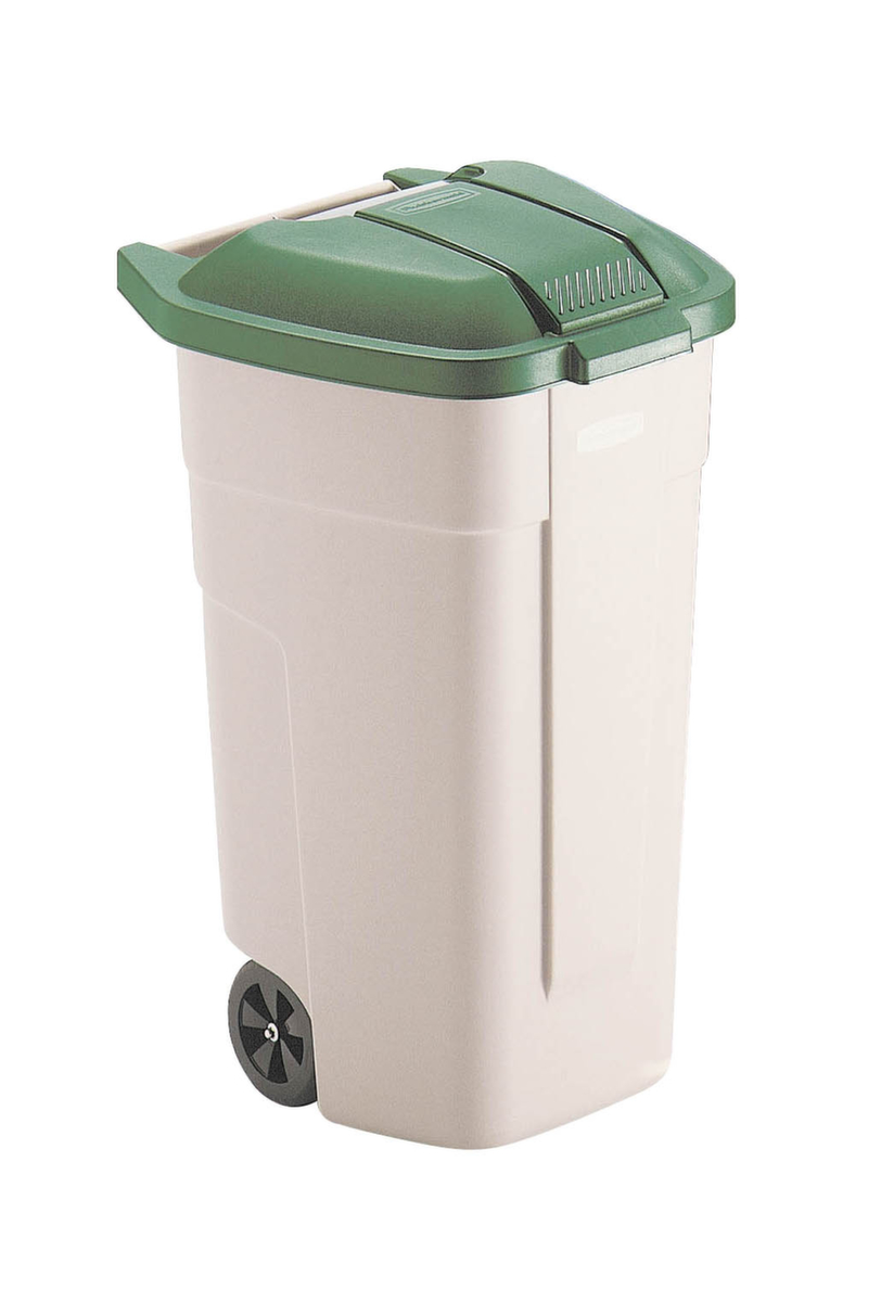 Rubbermaid Wertstofftonne, 100 l, beige, Deckel grün Standard 1 ZOOM