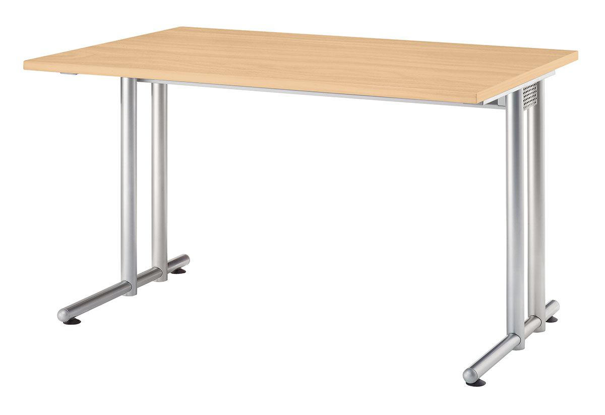 Schreibtisch Terra Nova mit C-Fußgestell, Breite x Tiefe 1200 x 800 mm, Platte Buche