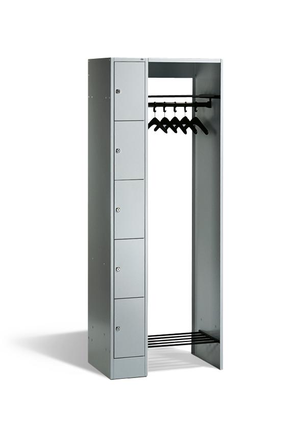 C+P Schließfach-Garderobe Classic lichtgrau mit 5 Fächern, Breite 740 mm