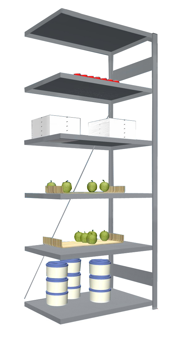 hofe Edelstahl-Steckregal, Höhe x Breite x Tiefe 2500 x 1010 x 635 mm, 6 Böden