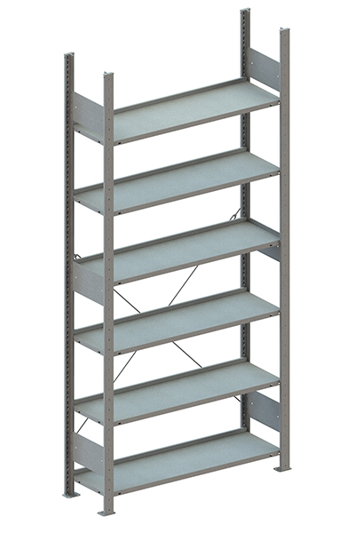 META Steckregal, Höhe x Breite x Tiefe 2200 x 1056 x 336 mm, 6 Böden