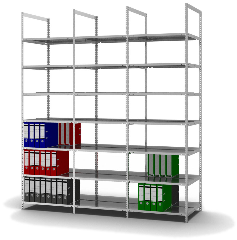 hofe Akten-Schraubregal Anbaufeld, 7 Böden, mit korrosionsschützender Zinkbeschichtung Standard 3 ZOOM