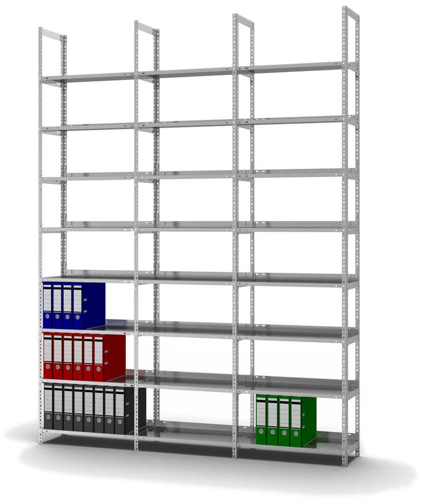 hofe Akten-Schraubregal Anbaufeld, 8 Böden, mit korrosionsschützender Zinkbeschichtung Standard 3 ZOOM