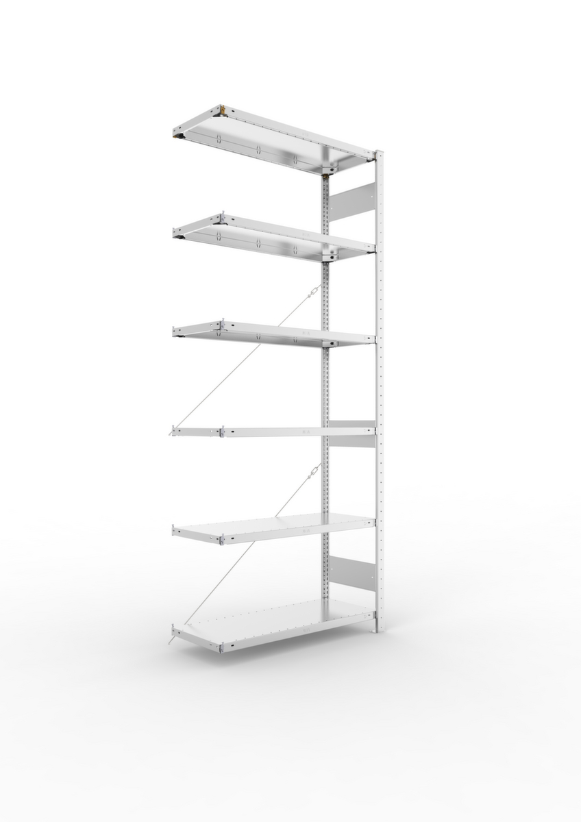 META System-Steckregal CLIP Anbaufeld, Höhe x Breite x Tiefe 2500 x 1006 x 436 mm, 6 Böden Standard 2 ZOOM