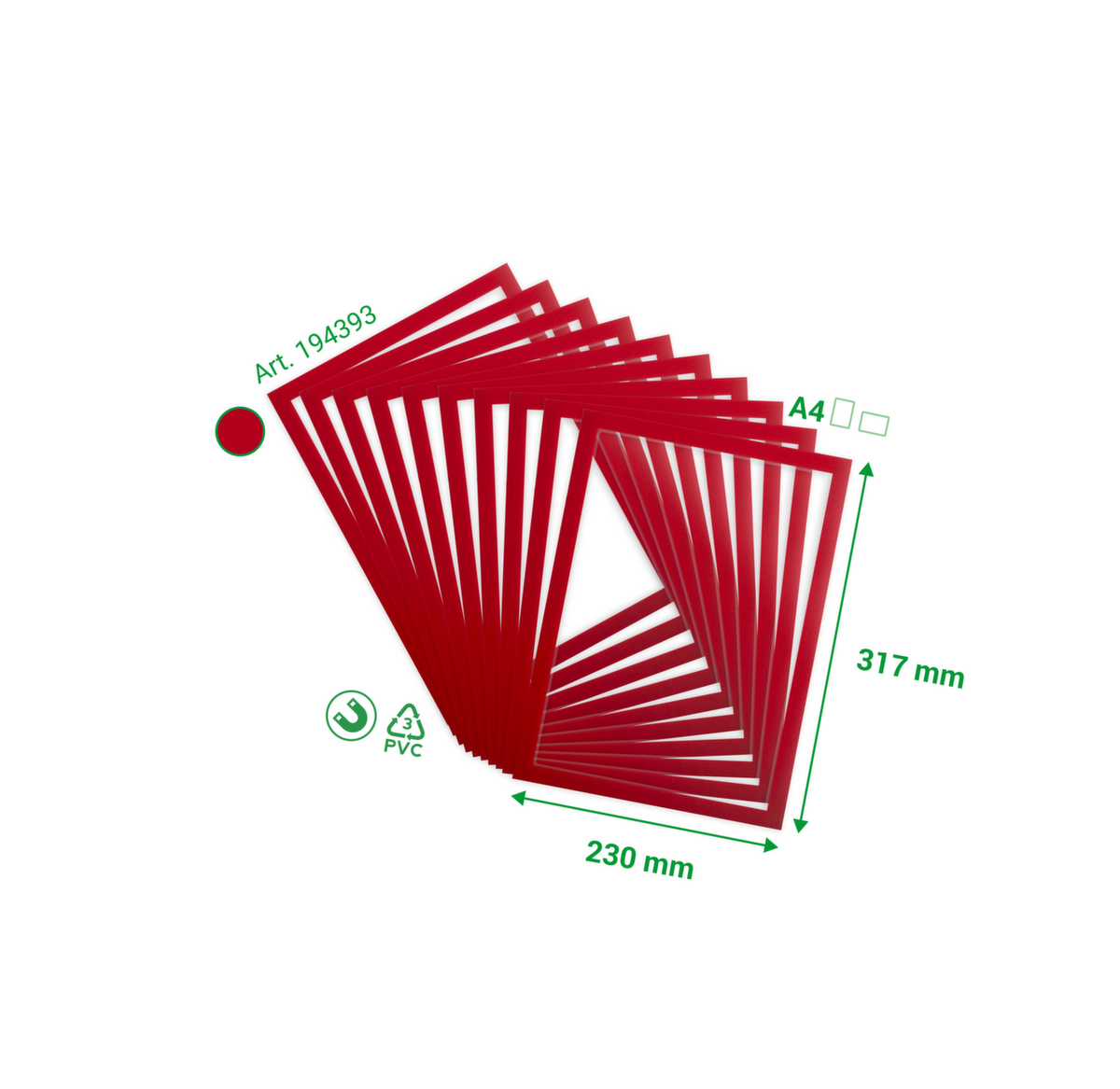 tarifold Magnetrahmen Magneto Pro Solo, DIN A4, Rückseite magnetisch Standard 4 ZOOM