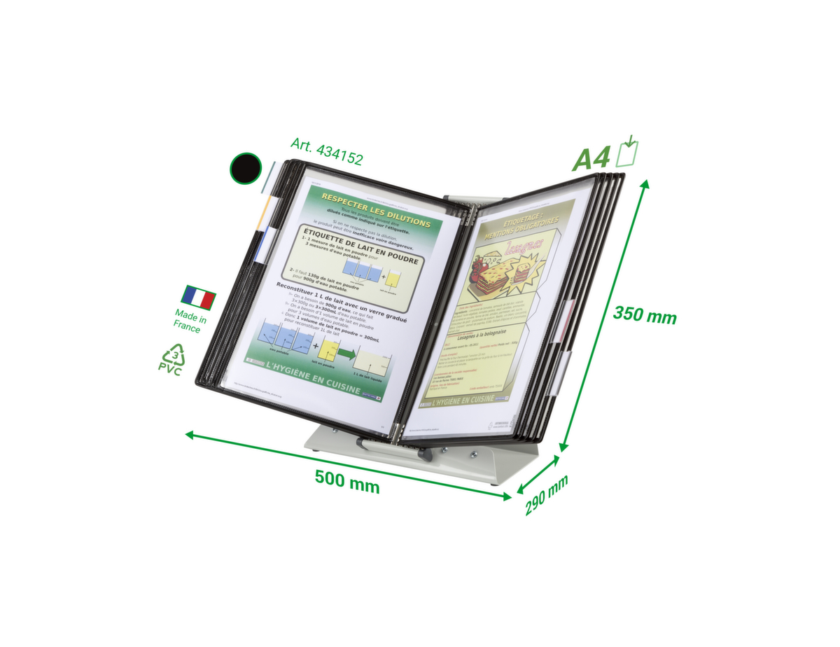 tarifold Antibakterielles Sichttafel-System, mit 10 Sichttafeln in DIN A4 Standard 3 ZOOM