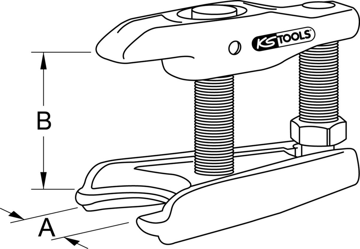 KS Tools Universal-Kugelgelenk-Abzieher Technische Zeichnung 1 ZOOM