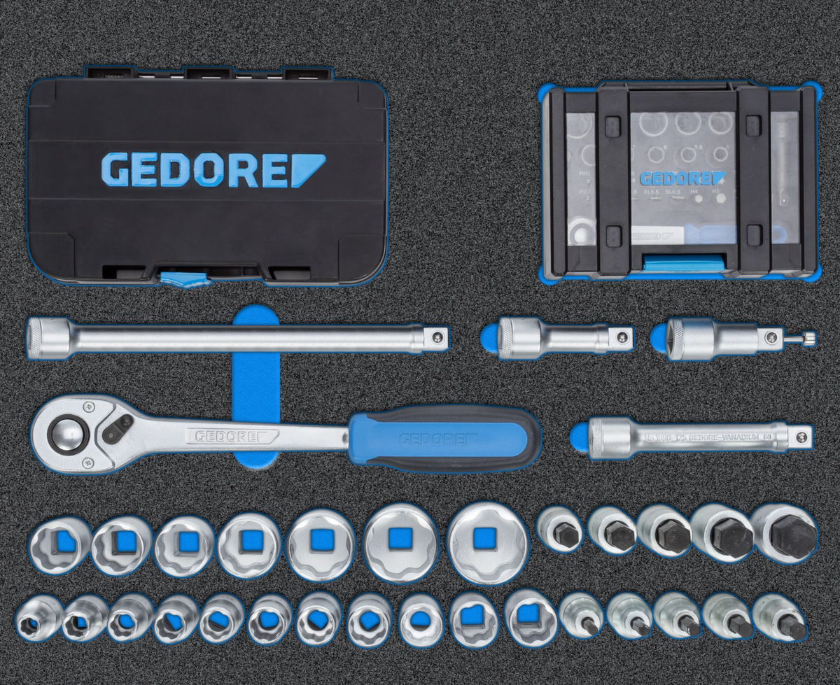 GEDORE WSL-M-TS-172 Wkz.Wagen WORKSTER mit Sortiment 172 teilig Standard 3 ZOOM