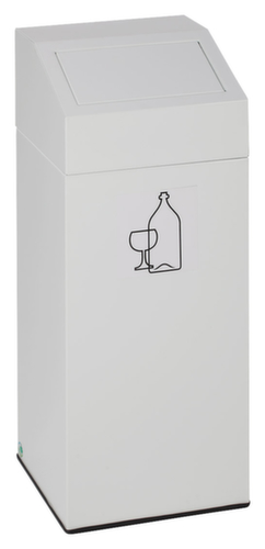 Collecteur de recyclage étiquette autocollante incl., 45 l, RAL9016 blanc signalisation, couvercle blanc