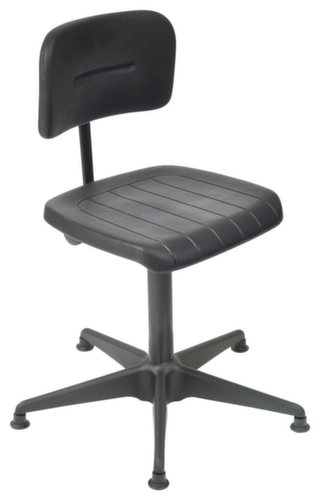 Chaise de travail avec broche, assise mousse PU avec renfort en acier noir, avec patins  L