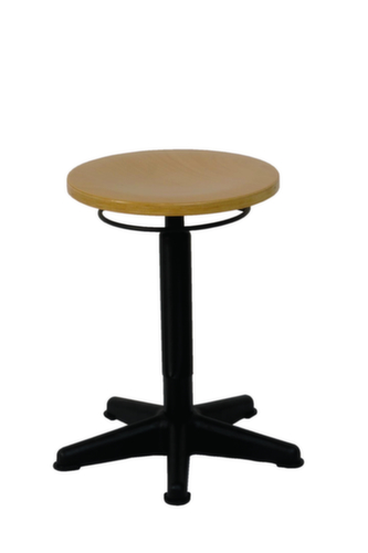 Tabouret pivotant, assise hêtre, patins