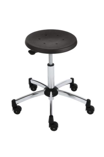 Tabouret pivotant ESD antistatique, assise noir, roulettes  L