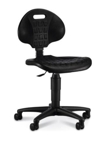 Topstar Siège d'atelier, assise mousse PU noir, avec roulettes  L