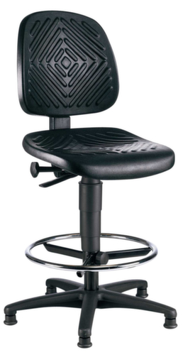 Topstar Siège d'atelier, assise mousse PU noir, avec patins  L