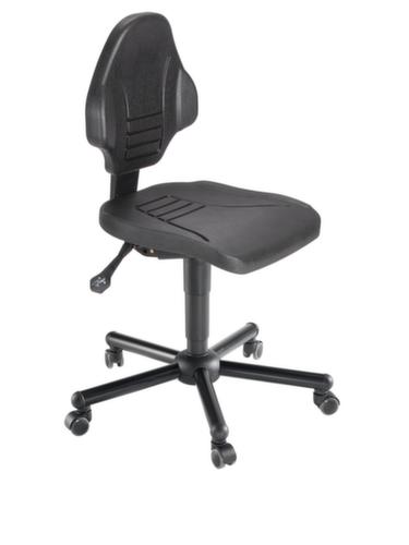 meychair Siège d'atelier Workster Komplex avec mécanisme synchrone, assise mousse PU noir, avec roulettes  L