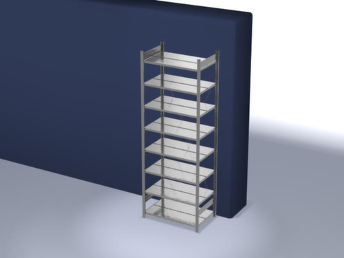 hofe Etagère à dossiers sans vis pour une utilisation des deux côtés, 8 tablettes, avec revêtement en zinc anti-corrosion