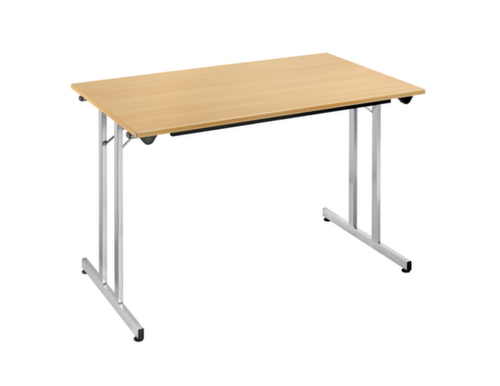 Table pliante polyvalente gerbable, largeur x profondeur 1200 x 800 mm, panneau hêtre