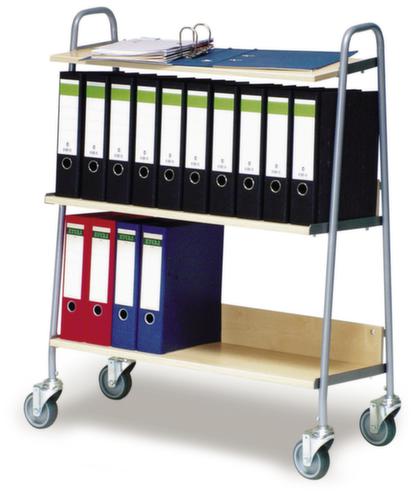 Chariot pour classeurs pour 20 classeurs, force 120 kg, 3 plateaux  L