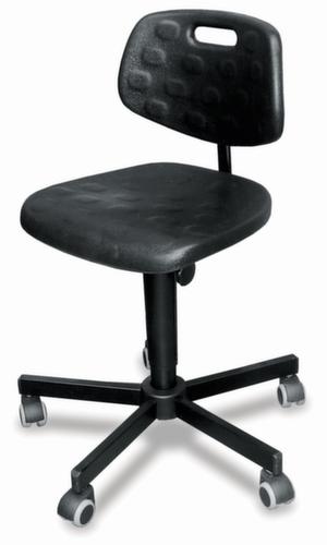 meychair Siège d'atelier pivotant Workster Simplex, assise mousse PU noir, avec roulettes  L