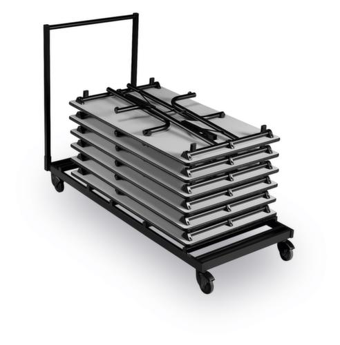 Chariot de transport pour 10 tables pliantes, acier noir  L