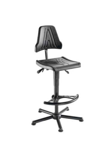 meychair Siège d'atelier haut Workster Allround W9-H-PU-FS7 avec assise PU, assise mousse PU noir, avec patins  L