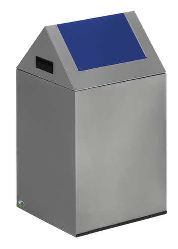 VAR Collecteur de recyclage WSG 40 S avec couvercle oscillant, 43 l, argent, couvercle RAL5010 bleu gentiane  L