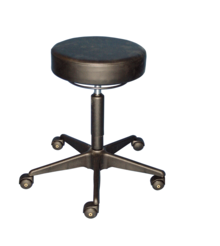 Tabouret pivotant ESD antistatique, assise noir, roulettes  L