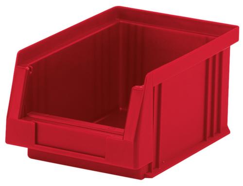 Lakape bac à bec empilable Eco adapté aux convoyeurs à rouleaux, rouge, profondeur 164 mm, polypropylène  L