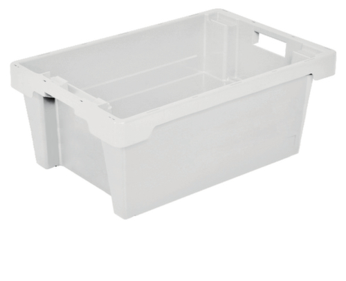 Conteneurs à gerbage rotatif Euronorm, blanc nature, capacité 40 l  L