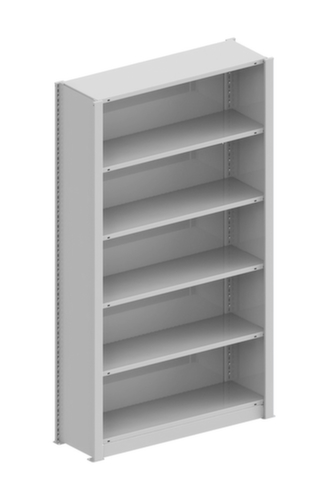 META Rayonnage de bureau avec paroi arrière, largeur 1056 mm, 5 HC, RAL7035 gris clair  L