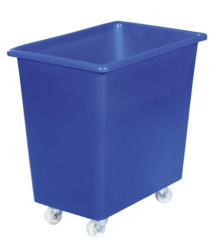 Cuve rectangulaire mobile de qualité alimentaire, capacité 135 l, bleu  L