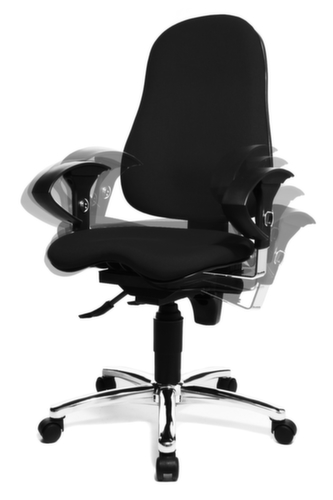 Topstar siège de bureau pivotant Sitness 10 avec mécanisme de contact permanent, noir  L