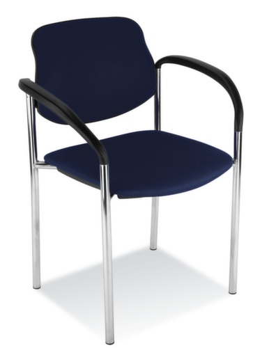 Nowy Styl Siège visiteur gerbable 6 fois Style avec capitonnages, assise similicuir, bleu  L