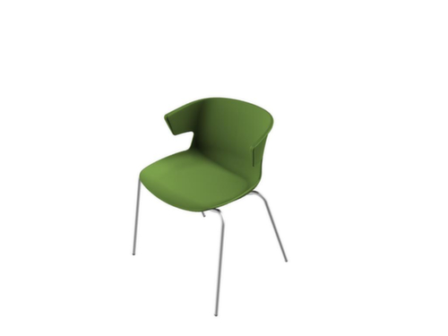 Quadrifoglio Chaise coque en plastique COVE avec piètement 4 pieds, vert