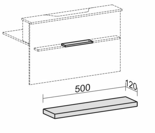 Repos du sac droit pour mobilier d'accueil, largeur 500 mm  L