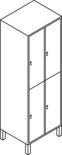 C+P Armoire vestiaire Evolo gris clair avec 2x2 compartiments + avec portes déco Missing translation L
