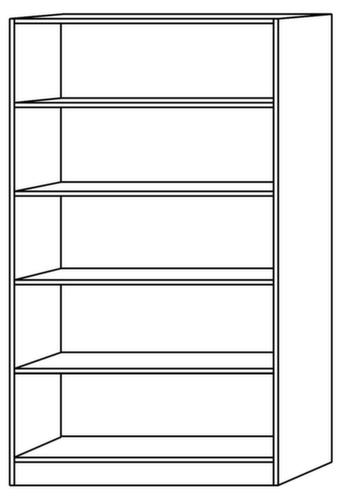 Rayonnage de bureau Sina, largeur 1000 mm, 5 HC, noyer  L