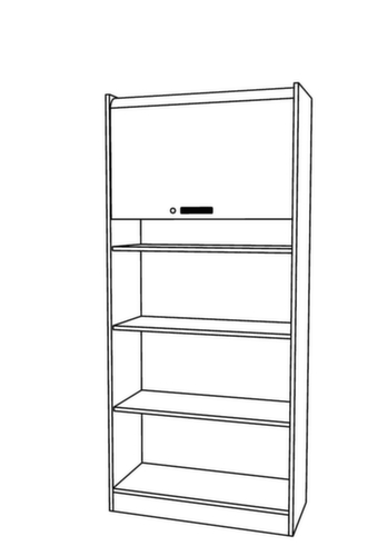 Armoire à rideaux transversaux Chef, 5 hauteurs des classeurs, noyer/argent  L