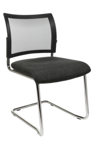 Topstar Fauteuil luge pour visiteurs Visit 20 avec dossier maille, assise tissu (100 % polypropylène), anthracite  L