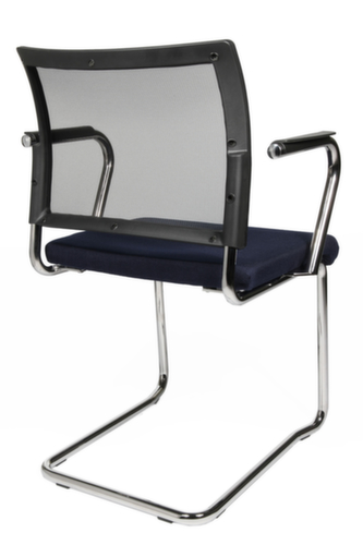 Topstar Fauteuil luge pour visiteurs Visit 20 avec dossier maille, assise tissu (100 % polypropylène), bleu foncé  L