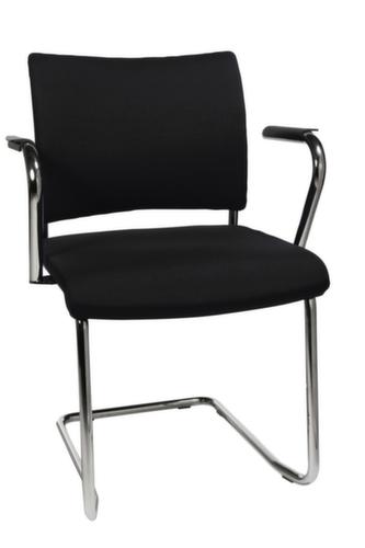 Topstar Fauteuil luge pour visiteurs capitonné Visit 20, assise tissu (100 % polypropylène), noir  L