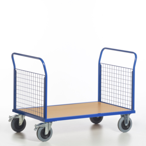 Rollcart Wagon à double front en treillis, force 400 kg, plateau longueur x largeur 850 x 500 mm  L