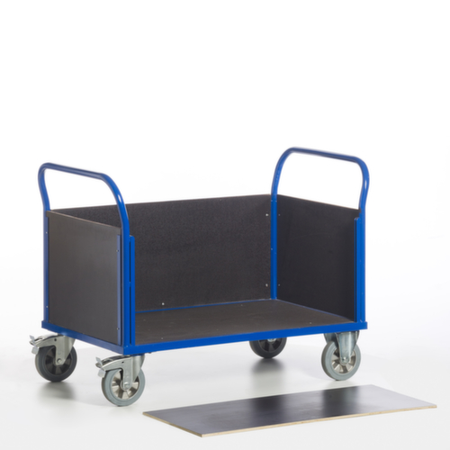 Rollcart Chariot quatre ridelles avec plateau antidérapant, force 1200 kg, plateau longueur x largeur 1600 x 770 mm  L