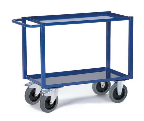 Rollcart Chariot à plateaux avec tablettes de rétention 895x495 mm, force 400 kg, 2 plateaux  L